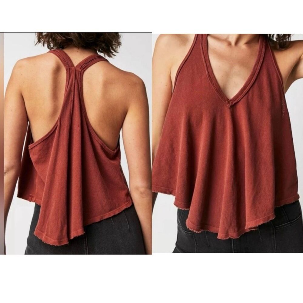 Free People X We The Free Women's Karri Swing Tank Top in rust S NEW